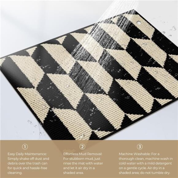 Indoor Doormat, 20" x 32", Non-Slip Front Door Mats,Outdoor Welcome Mat Washable - Picture 5 of 7